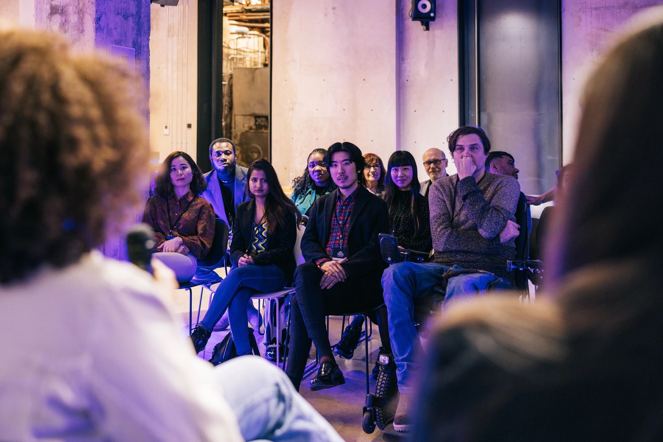 Startup pitch event in winter for entrepreneurs and investors