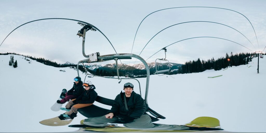founders pitching on ski lift