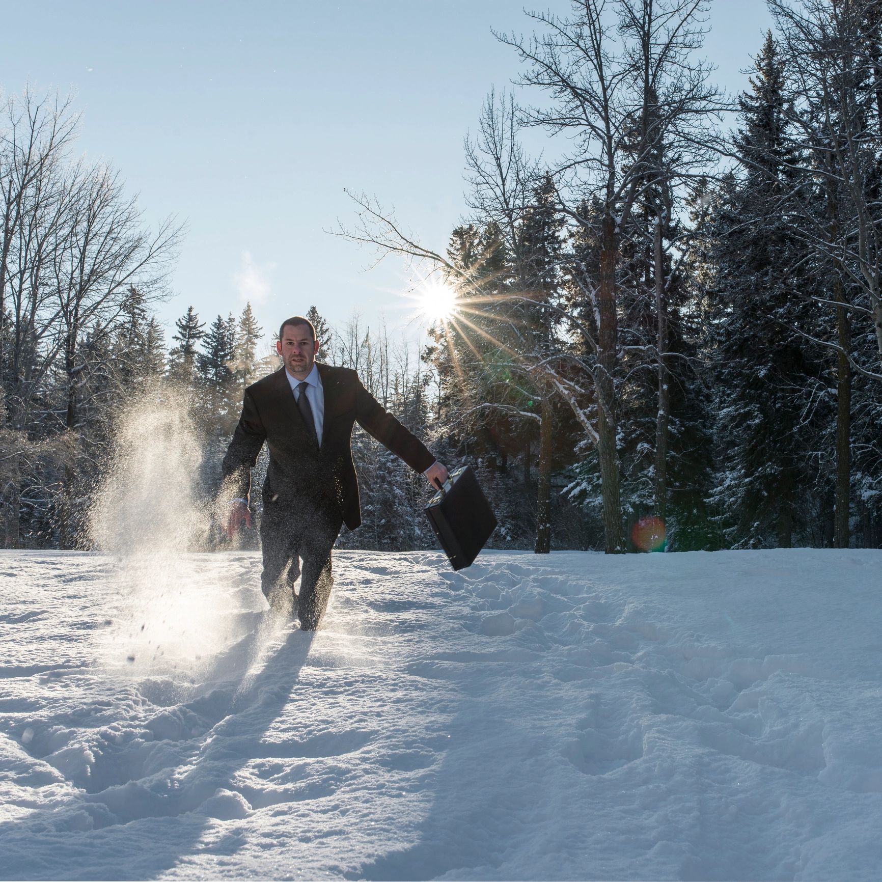Business sponsorship in snowy mountain setting