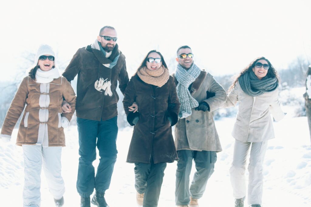 team of entrepreneurs winter